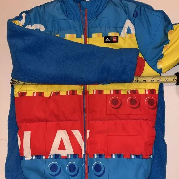 L boys Jacket adidas U LEGO W JKT Legos hood full zip blue red NWT $180